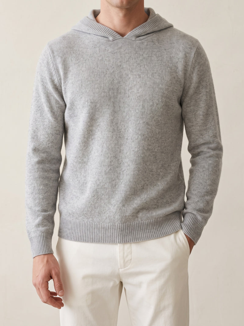 100% Cashmere Leisure Hoodie – Light Gray lifestyle