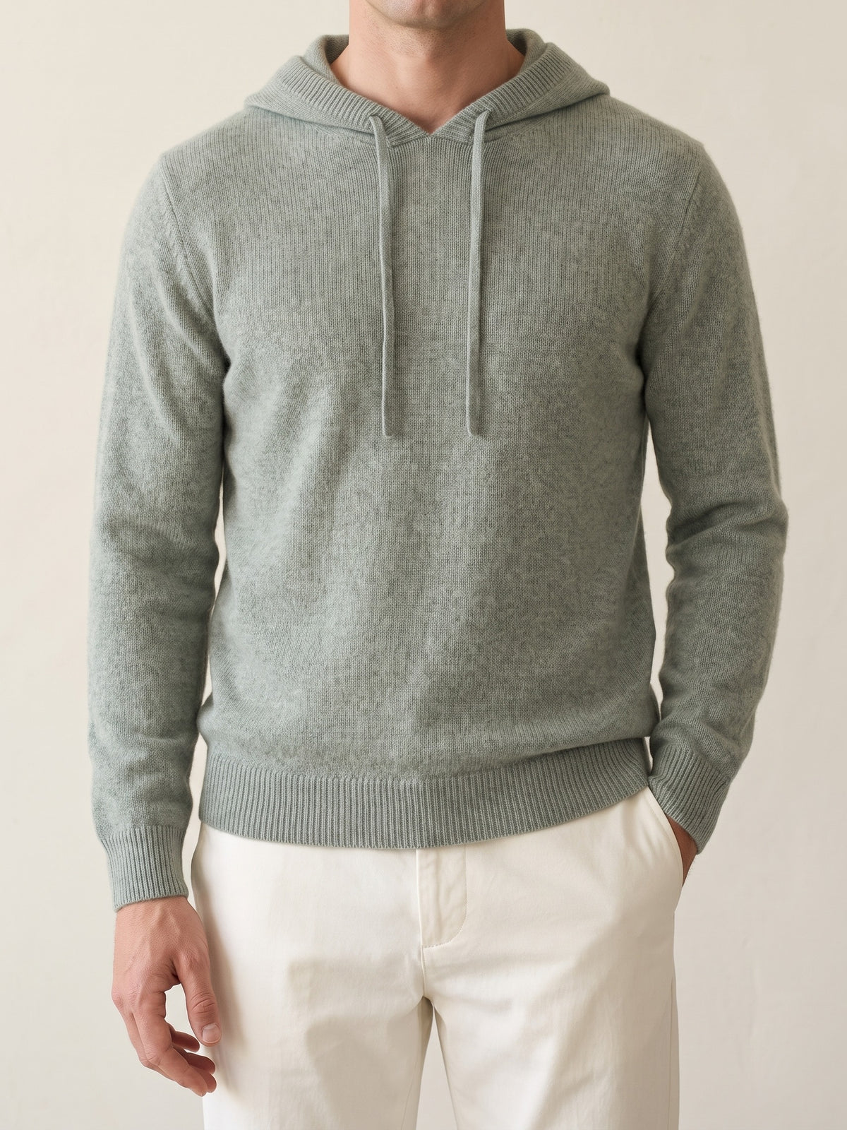 100% Cashmere Leisure Hoodie – Verdant Slate lifestyle