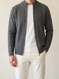100% Cashmere Pattern Vest – Dark Gray lifestyle