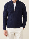 100% Cashmere Pattern Vest – Navy lifestyle