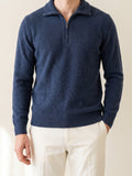 100% Cashmere Quater Zip Sweater – Navy lifestyle