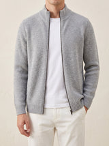 100% Cashmere Ribbed Vest – Gray lifestyle