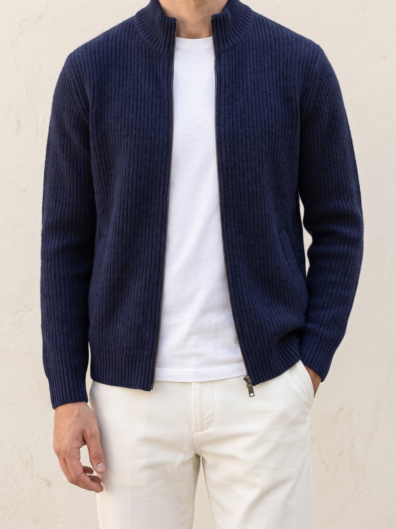 100% Cashmere Ribbed Vest – Navy lifestyle