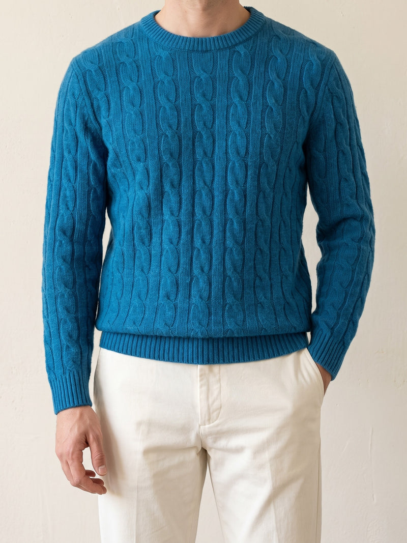100% Cashmere Sweater – Dark Blue lifestyle
