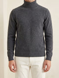 100% Cashmere Turtleneck – Dark Gray lifestyle