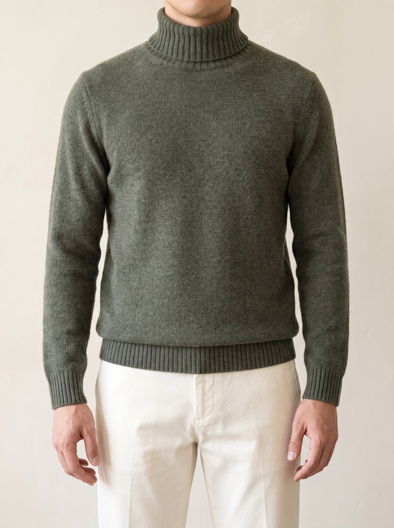 100% Cashmere Turtleneck – Green lifestyle