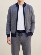 100% Merino Wool Patterned Set – Navy Blue lifestyle