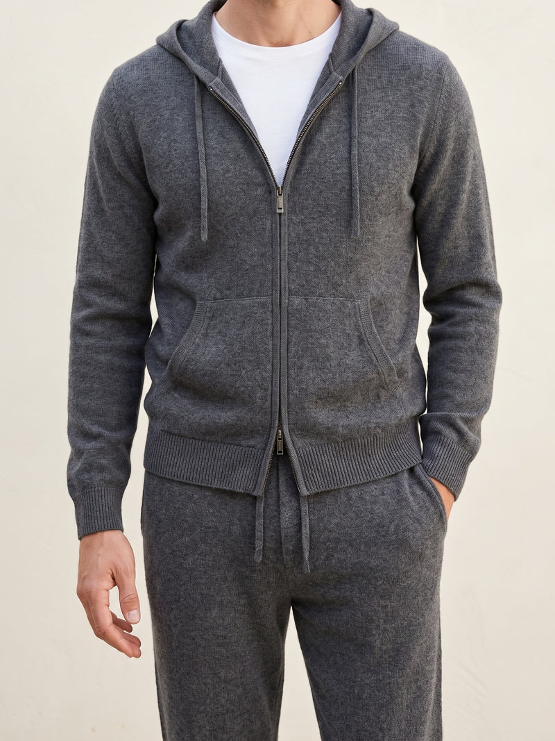 100% Merino Wool Tracksuit – Dark Gray lifestyle