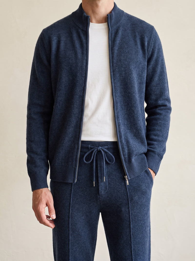 100% Merino Wool Tracksuit V2 – Navy lifestyle