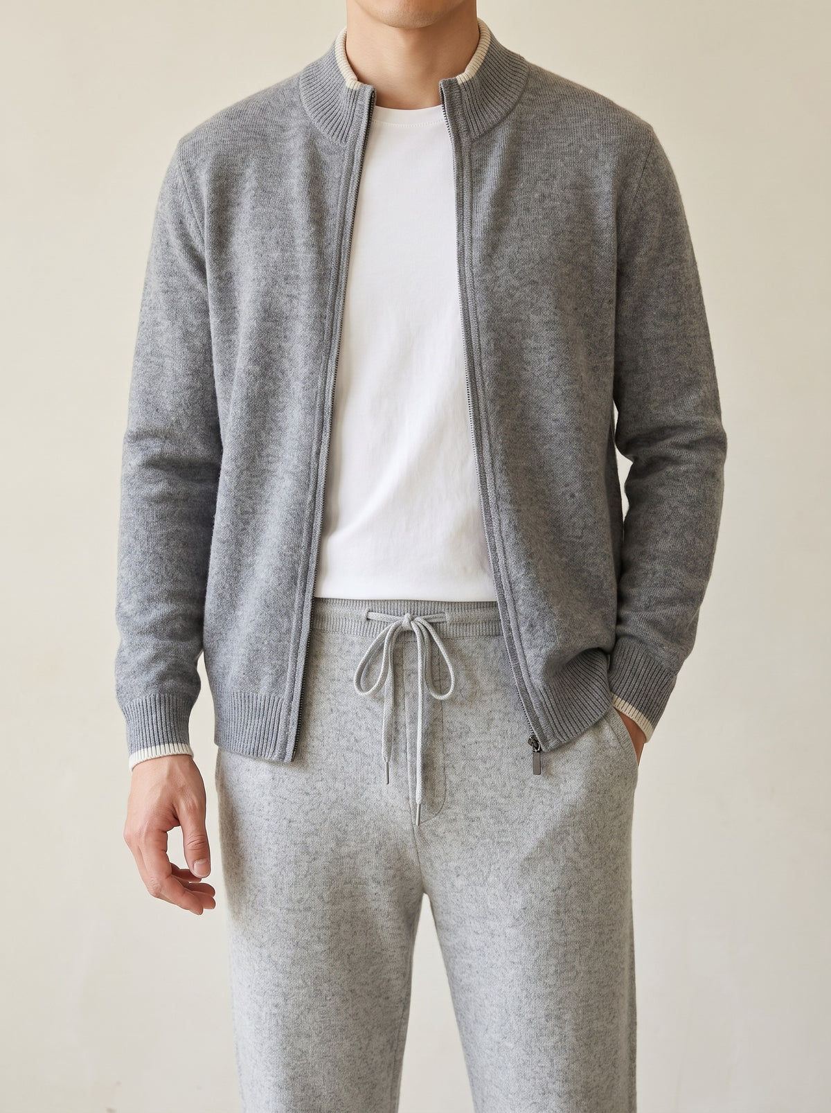 100% Merino Wool Two Tone Tracksuit lifestyle